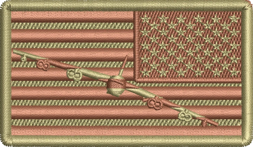 Spice Brown Reversed American Flag with B-52