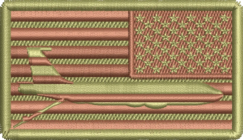 Spice Brown Reversed American Flag with KC-135 (Side view)